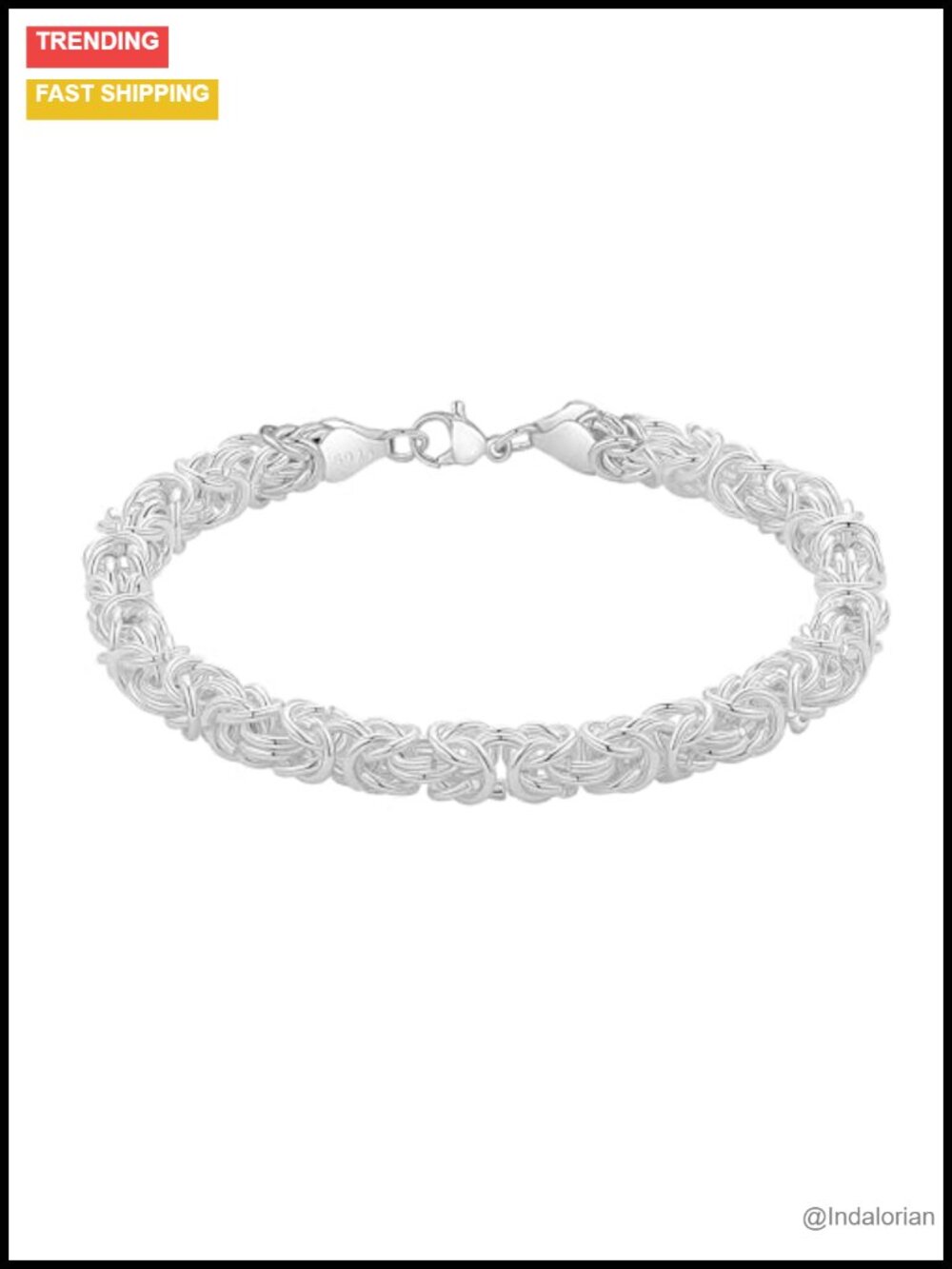 925 Sterling Silver Byzantine Bracelet Chunky Handmade Jewelry for Women Gift